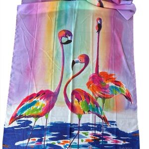Art & Sol Ellen Negley Colorful Flamingo Art Scarf